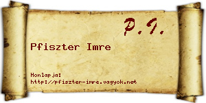 Pfiszter Imre névjegykártya