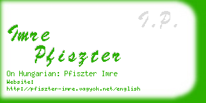 imre pfiszter business card